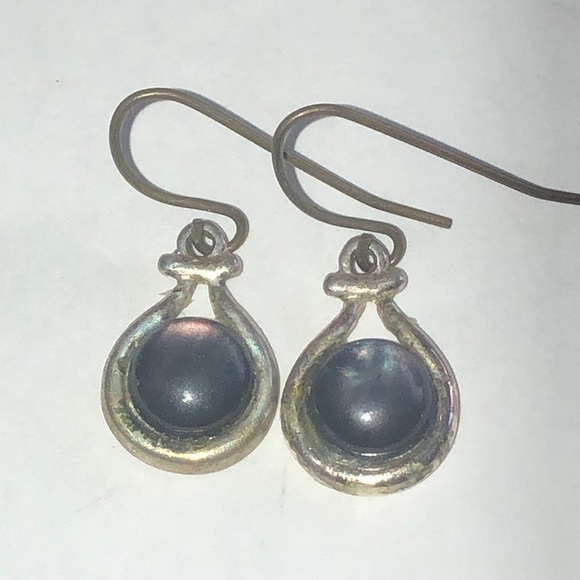KC Vintage Elegant Silver Tone and Purple Dainty Boho Drop Earrings - Picture 1 of 5